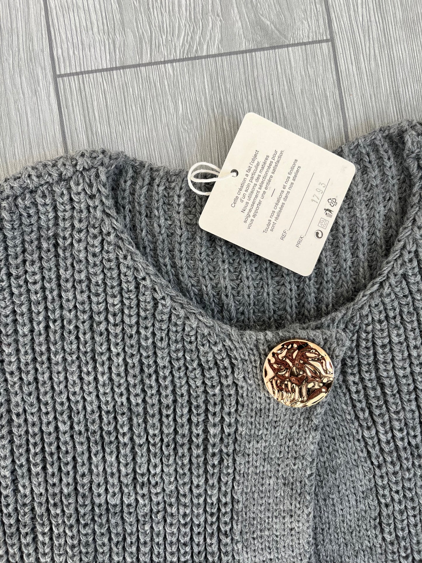 Gilet maille sans manches gris