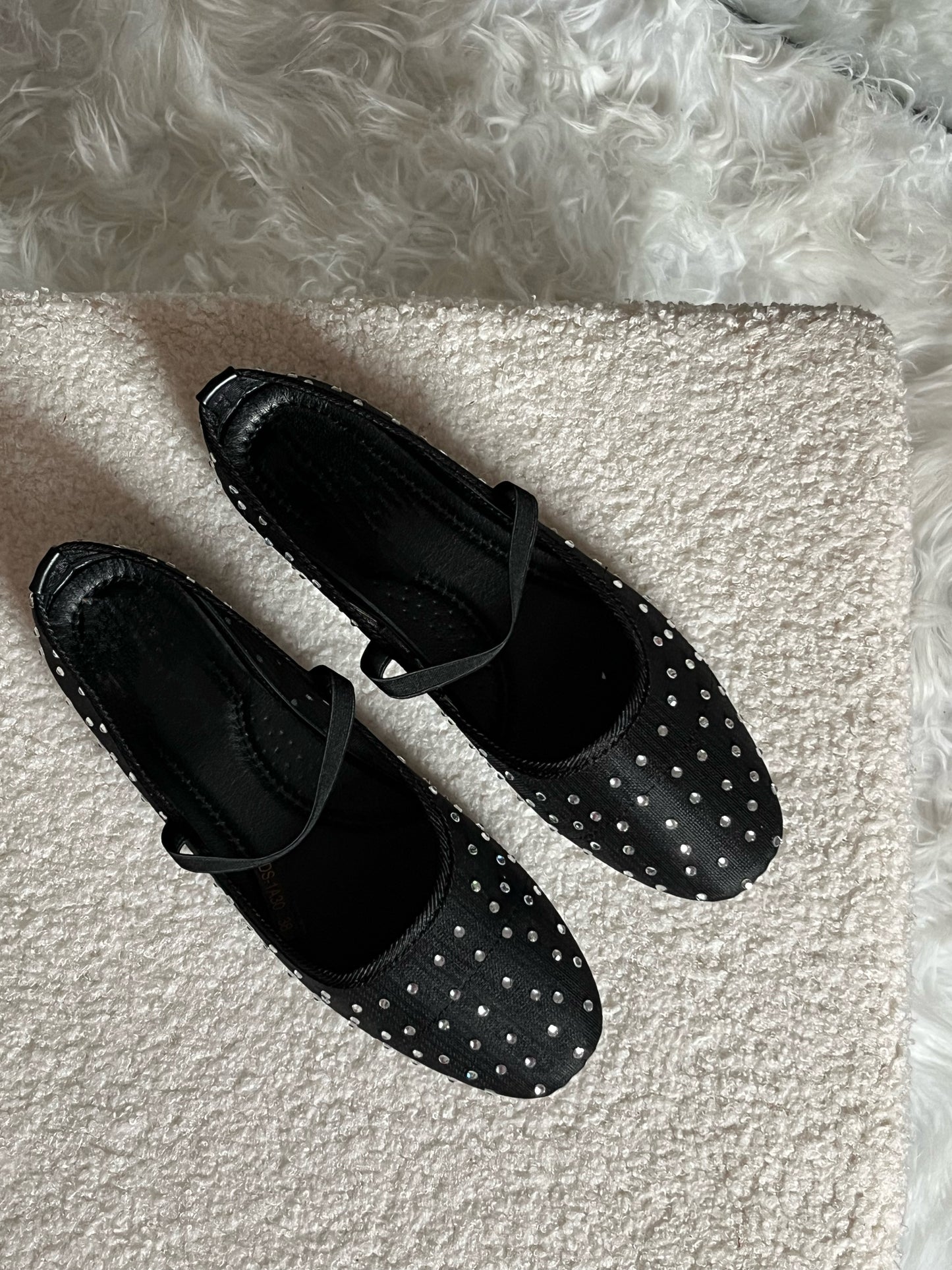 Ballerines noir à strass
