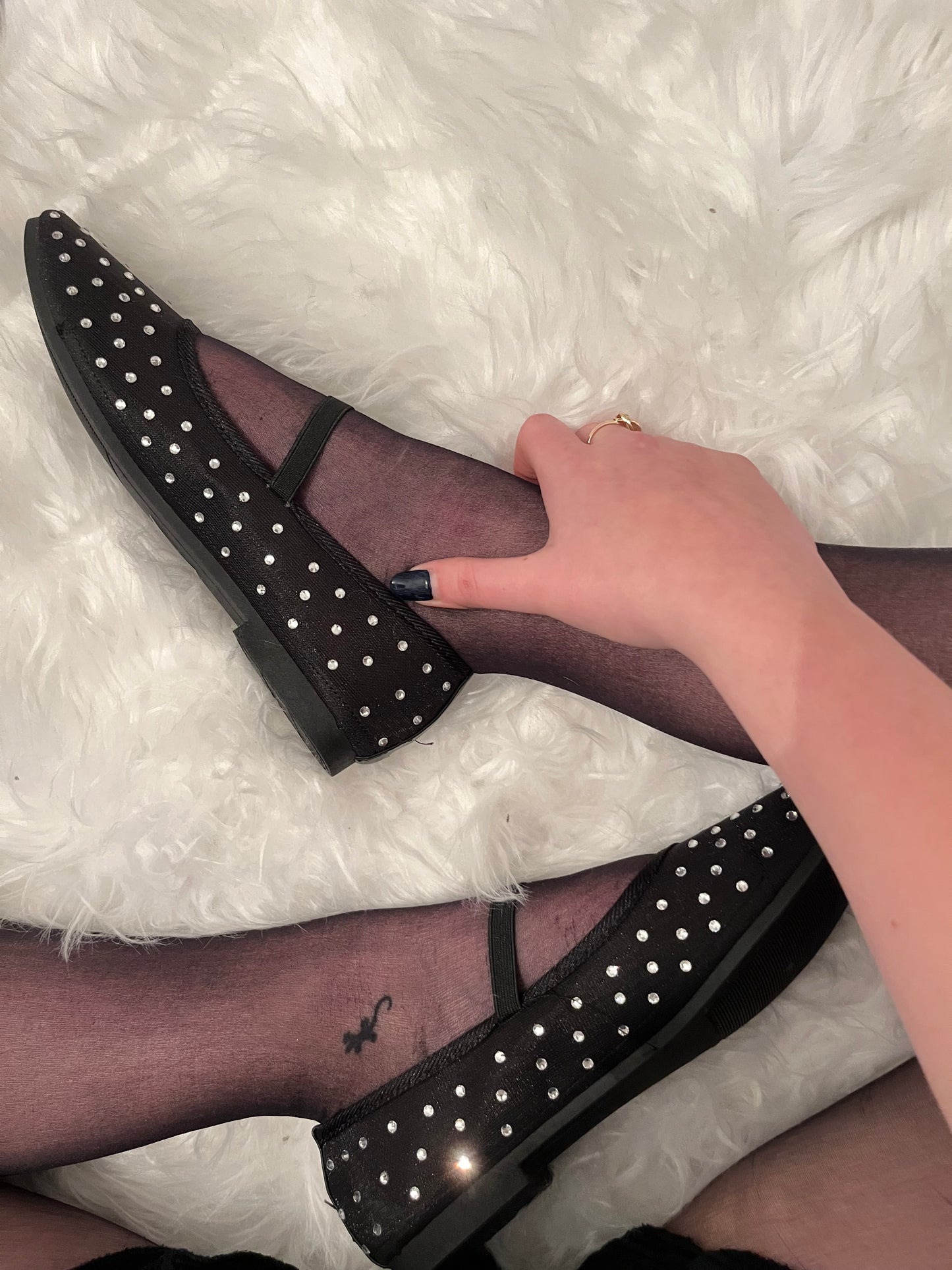 Ballerines noir à strass