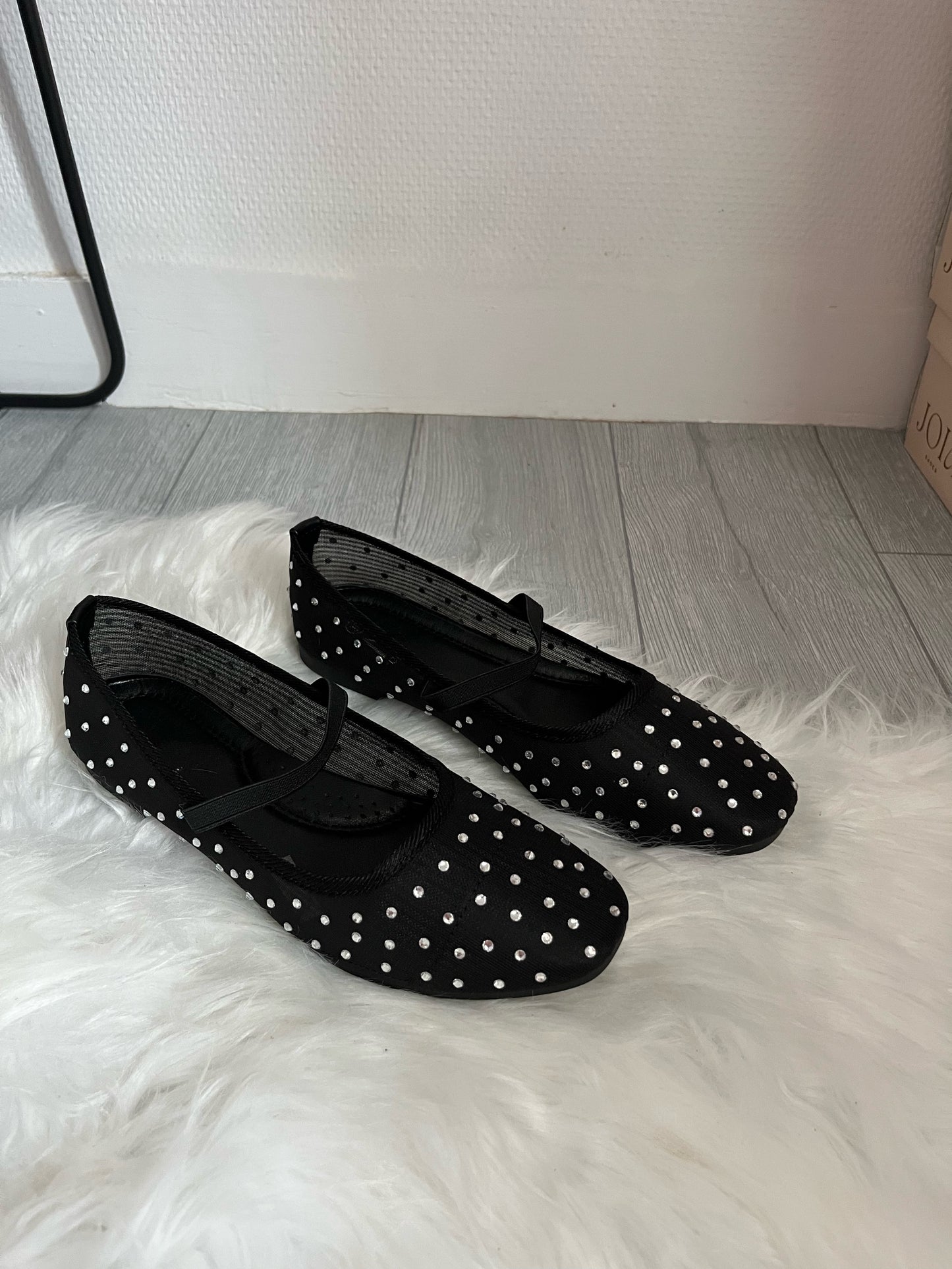 Ballerines noir à strass
