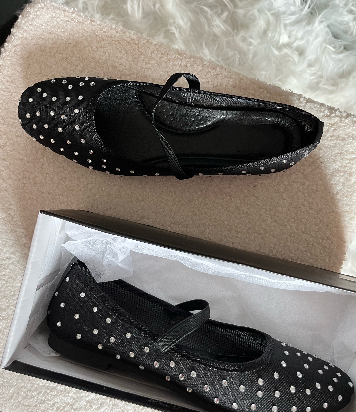 Ballerines noir à strass
