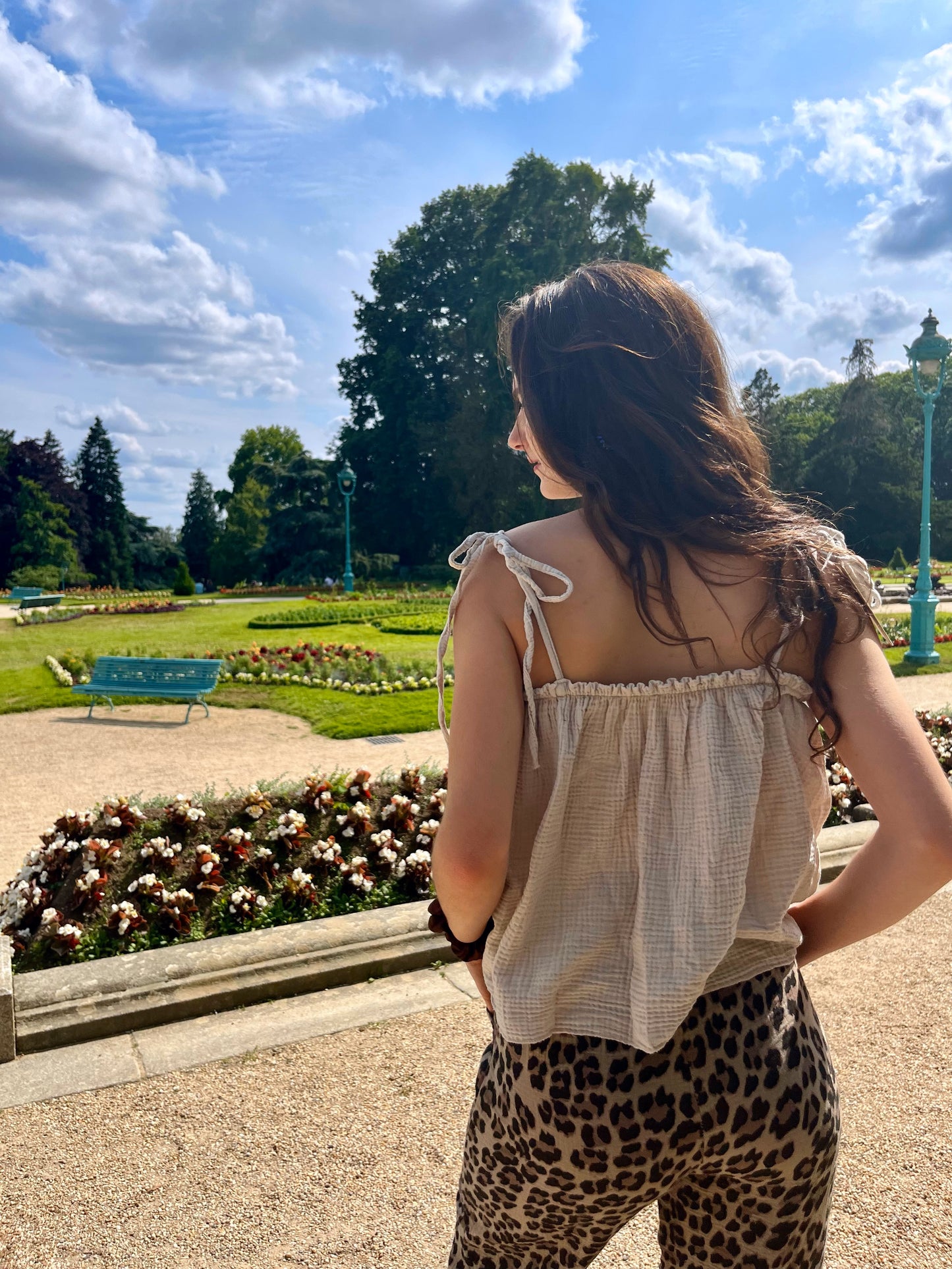 Top Cali beige – Haut femme en gaze de coton (taille 34 à 42)