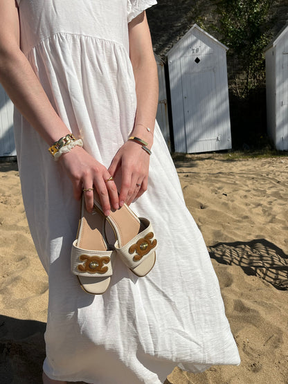 Claquettes Céline beige