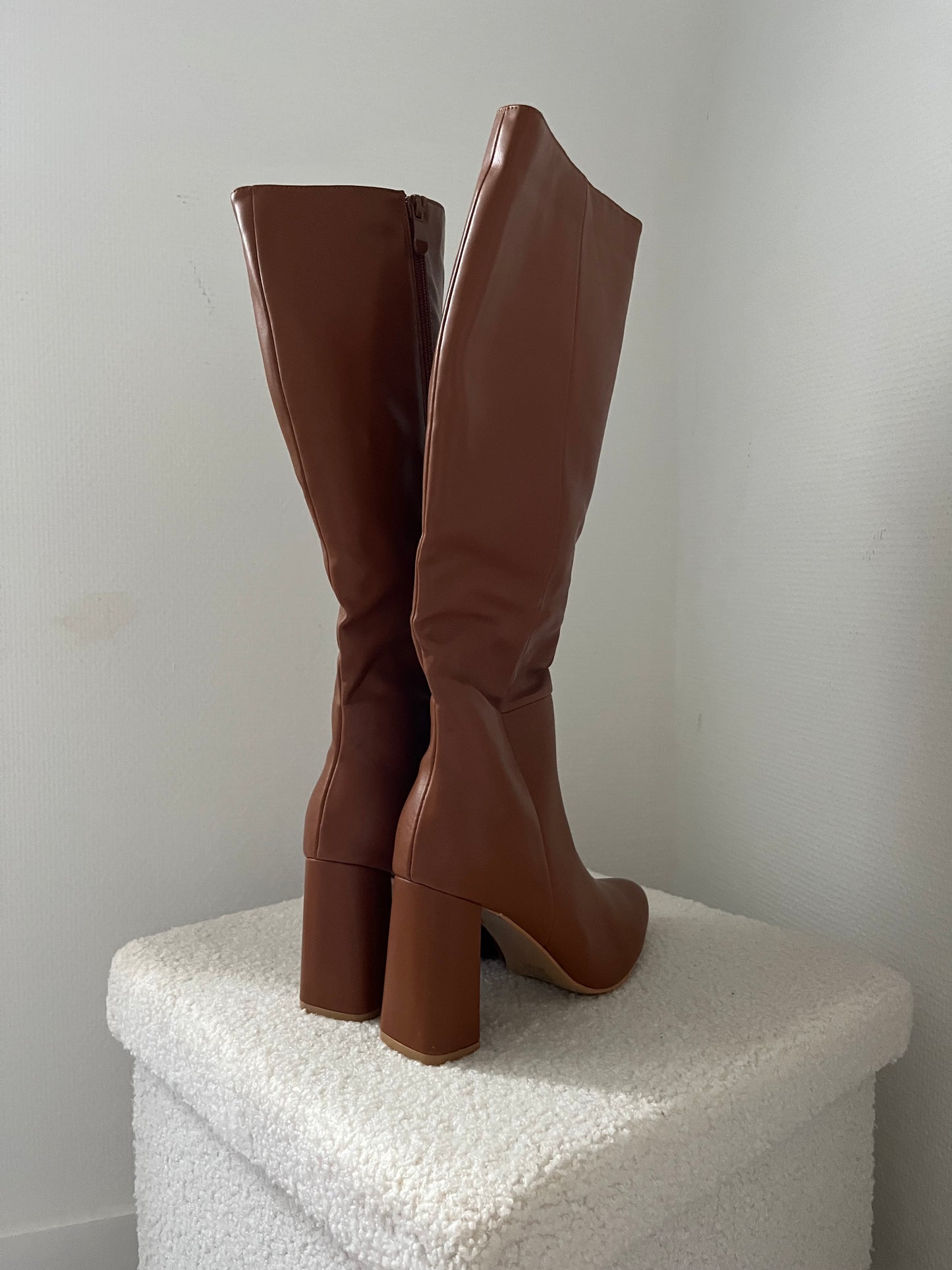 Bottes à talons camel