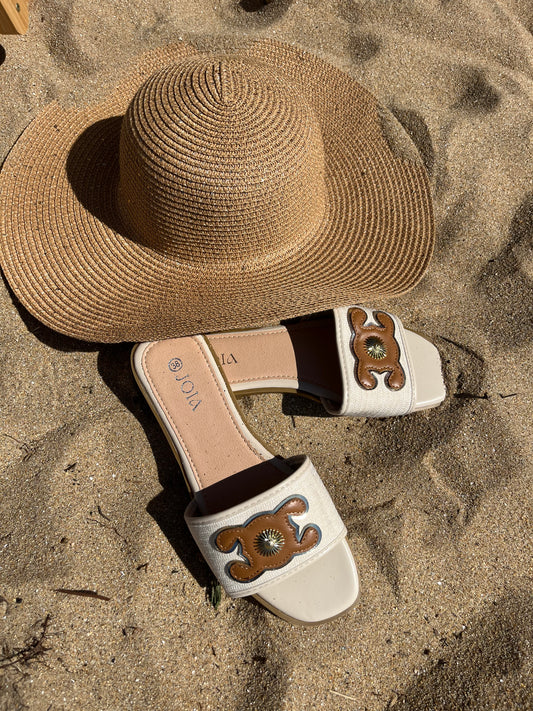 Claquettes Céline beige