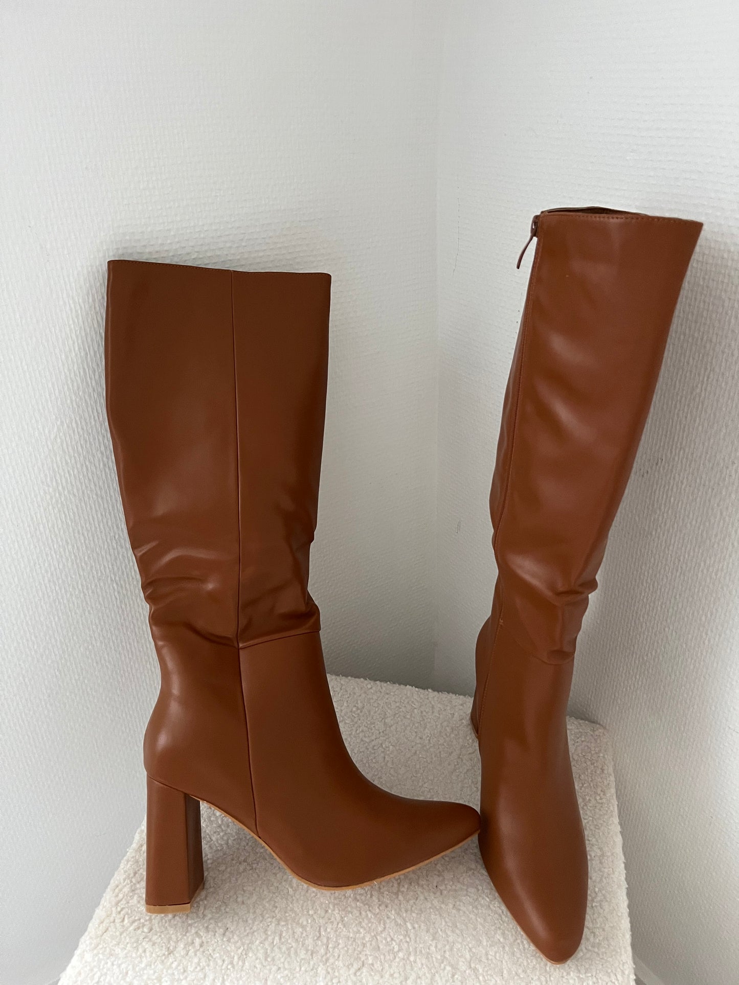 Bottes à talons camel