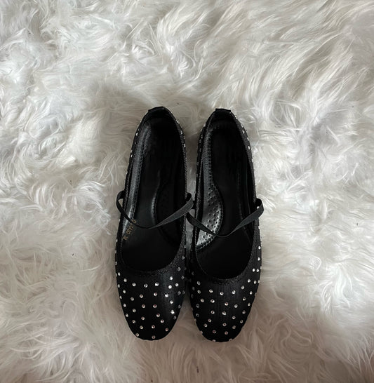 Ballerines noir à strass
