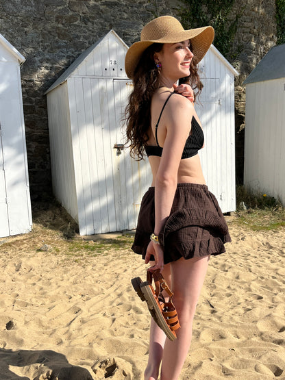 Jupe short Isadora marron