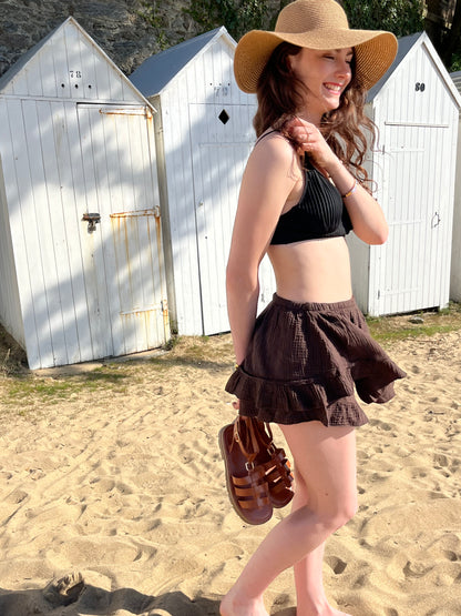 Jupe short Isadora marron